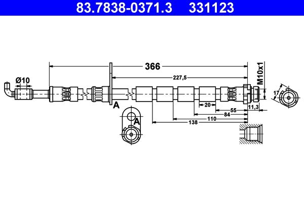 ATE 83.7838-0371.3 Brake Hose