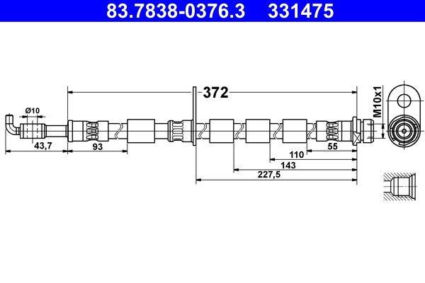 ATE 83.7838-0376.3 Brake Hose