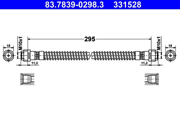 ATE 83.7839-0298.3 Brake Hose