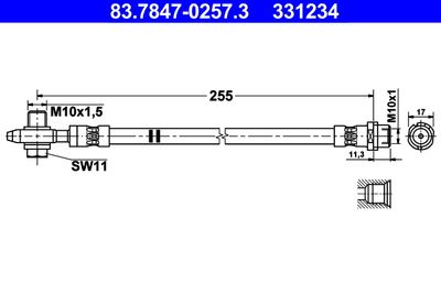 Brake Hose ATE 83.7847-0257.3
