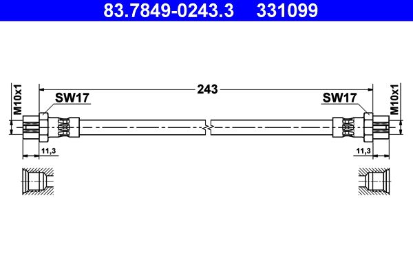ATE 83.7849-0243.3 Brake Hose