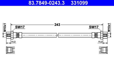 Brake Hose ATE 83.7849-0243.3