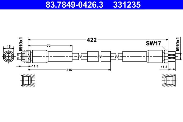 ATE 83.7849-0426.3 Brake Hose