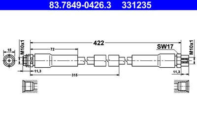 Brake Hose ATE 83.7849-0426.3