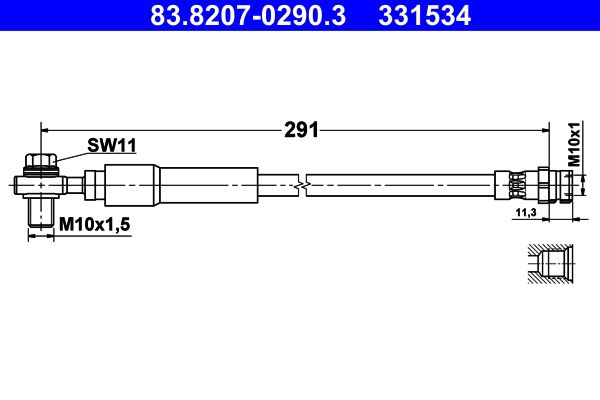 ATE 83.8207-0290.3 Brake Hose
