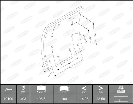 BERAL 1910921700016376 Brake Lining Kit, drum brake