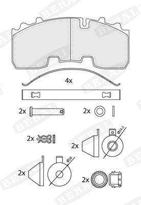 Brake Pad Set, disc brake BERAL BCV29265TK
