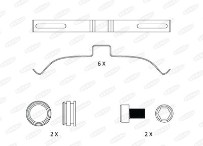 Accessory Kit, disc brake pad BERAL FAC175