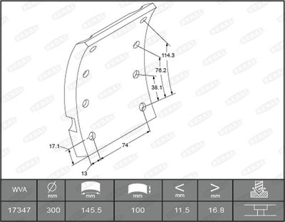 Brake Lining Kit, drum brake BERAL KBL17347.1-1561