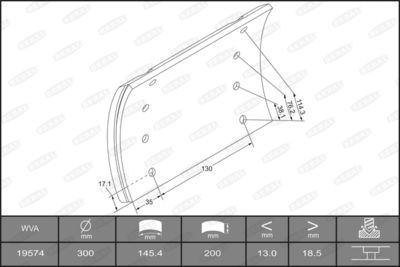 Brake Lining Kit, drum brake BERAL KBL19574.0-1517