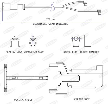 BERAL UAI183 Warning Contact, brake pad wear