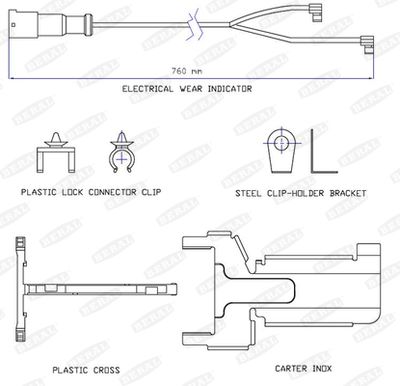 Warning Contact, brake pad wear BERAL UAI183