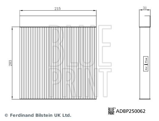BLUE PRINT ADBP250062 Filter, cabin air