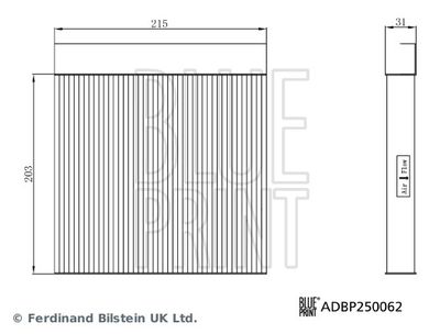 Filter, cabin air BLUE PRINT ADBP250062