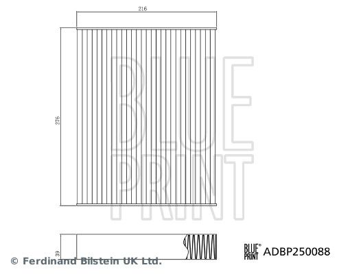 BLUE PRINT ADBP250088 Filter, cabin air
