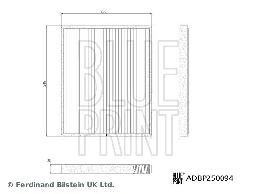 BLUE PRINT ADBP250094 Filter, cabin air