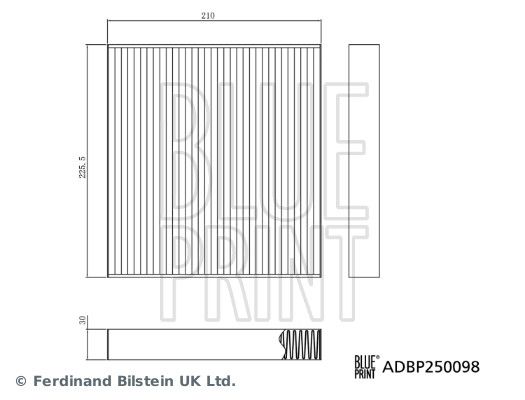 BLUE PRINT ADBP250098 Filter, cabin air