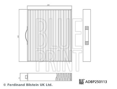 Filter, cabin air BLUE PRINT ADBP250113