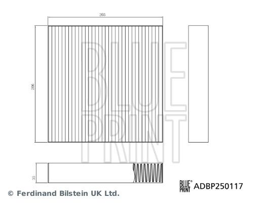 BLUE PRINT ADBP250117 Filter, cabin air