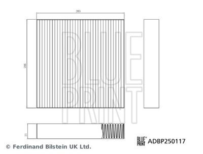 Filter, cabin air BLUE PRINT ADBP250117