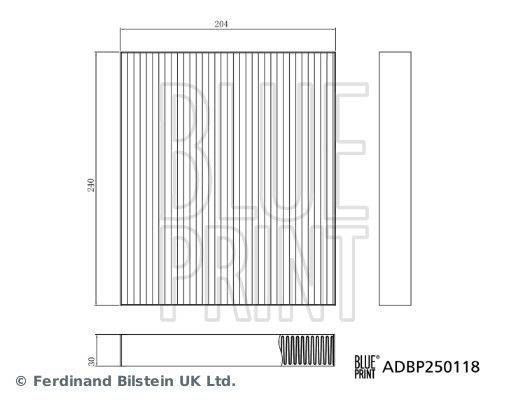 BLUE PRINT ADBP250118 Filter, cabin air