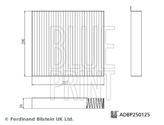 BLUE PRINT ADBP250125 Filter, cabin air
