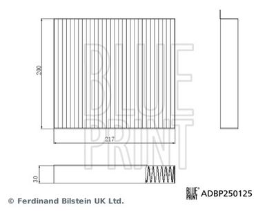 Filter, cabin air BLUE PRINT ADBP250125