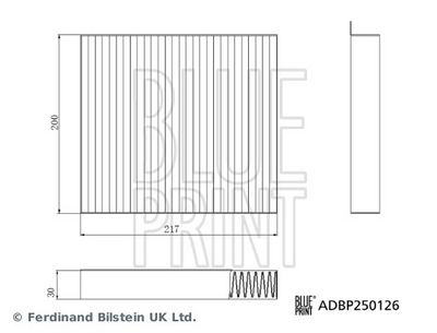 Filter, cabin air BLUE PRINT ADBP250126