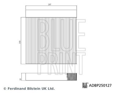 Filter, cabin air BLUE PRINT ADBP250127
