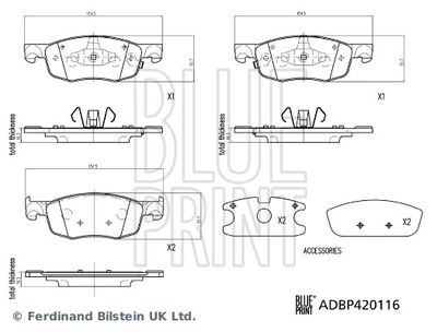 Brake Pad Set, disc brake BLUE PRINT ADBP420116