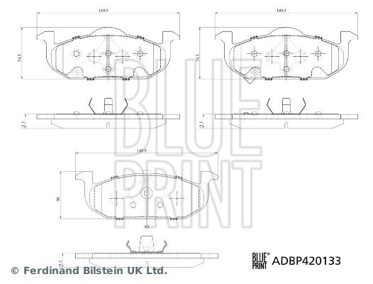 BLUE PRINT ADBP420133 Brake Pad Set, disc brake