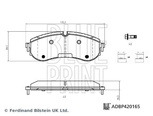 BLUE PRINT ADBP420165 Brake Pad Set, disc brake