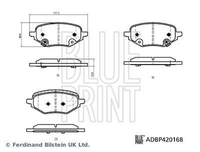 Brake Pad Set, disc brake BLUE PRINT ADBP420168