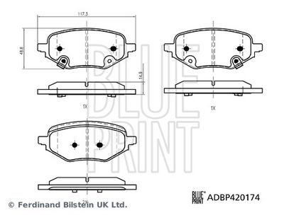 Brake Pad Set, disc brake BLUE PRINT ADBP420174