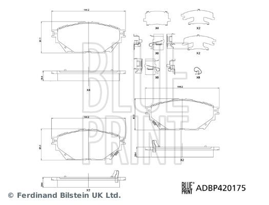 BLUE PRINT ADBP420175 Brake Pad Set, disc brake