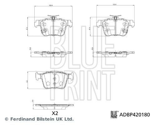 BLUE PRINT ADBP420180 Brake Pad Set, disc brake