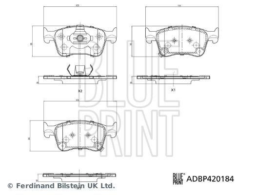 BLUE PRINT ADBP420184 Brake Pad Set, disc brake