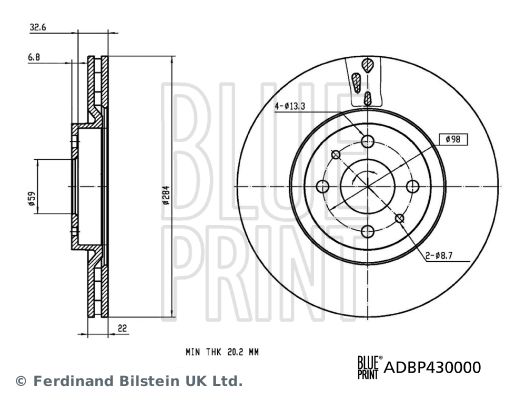 BLUE PRINT ADBP430000 Brake Disc