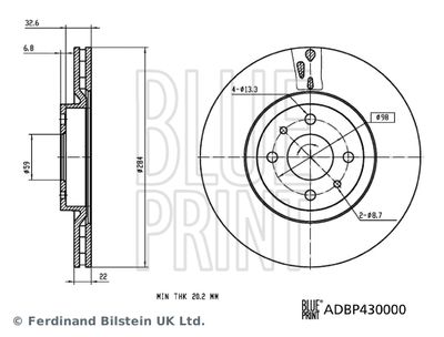 Brake Disc BLUE PRINT ADBP430000