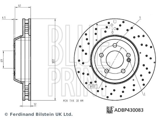 BLUE PRINT ADBP430083 Brake Disc