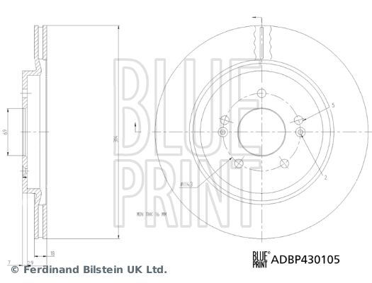 BLUE PRINT ADBP430105 Brake Disc