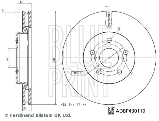 BLUE PRINT ADBP430119 Brake Disc