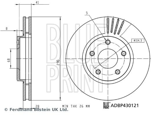 BLUE PRINT ADBP430121 Brake Disc