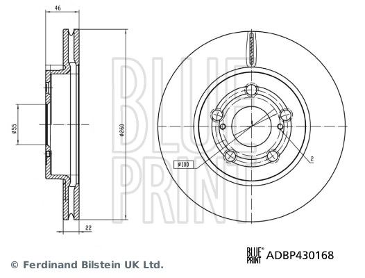 BLUE PRINT ADBP430168 Brake Disc