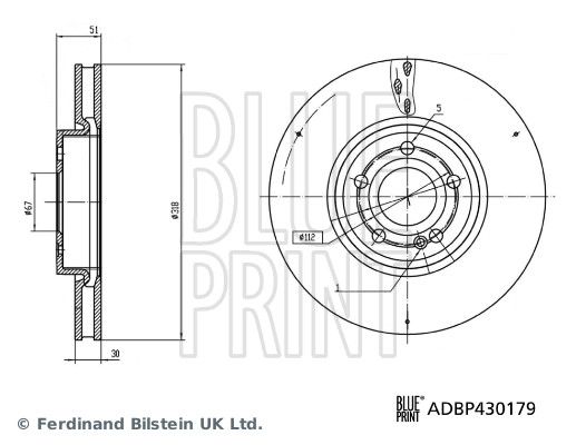 BLUE PRINT ADBP430179 Brake Disc