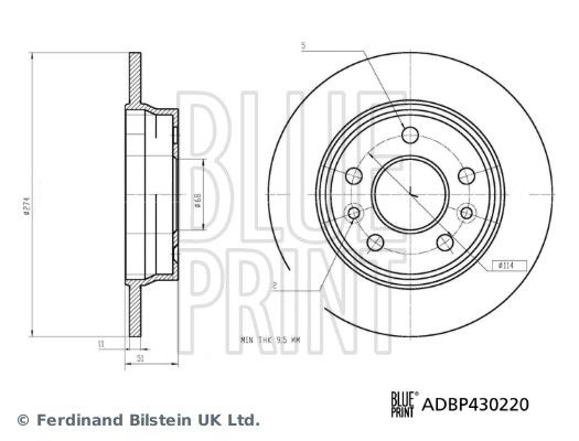 BLUE PRINT ADBP430220 Brake Disc
