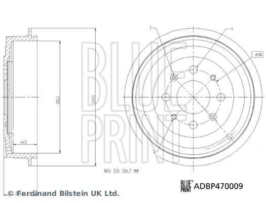 BLUE PRINT ADBP470009 Brake Drum