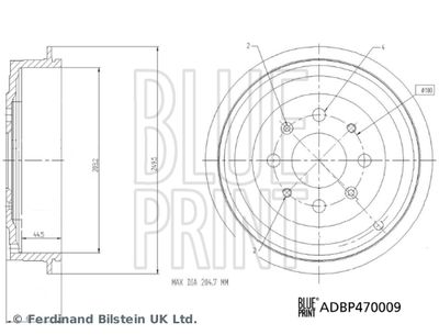 Brake Drum BLUE PRINT ADBP470009