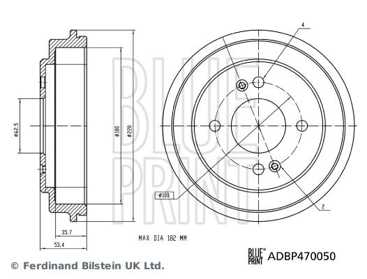 BLUE PRINT ADBP470050 Brake Drum
