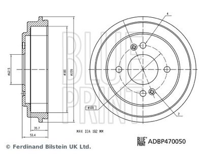 Brake Drum BLUE PRINT ADBP470050